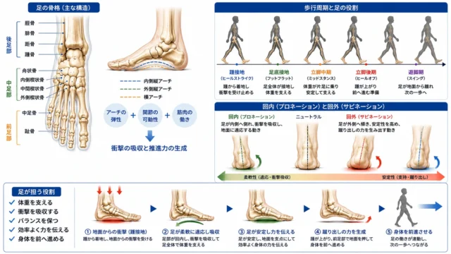 足部バイオメカニクスで見る足の骨格と歩行時の動き