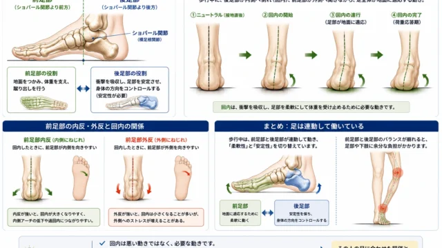 画像②:前足部・後足部または回内を説明する画像